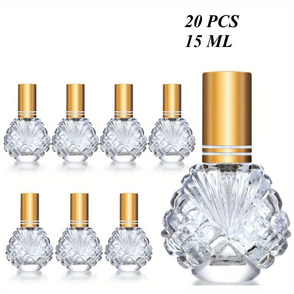 Glass Perfume Atomizer Bottles 15ml 20 Pack Gold Refillable Fine Mist Spray Travel Fragrance Bottles with 5 Funnels and 5 Pipettes for Perfume Cologne Essential Oil Decanting Sampl - product image