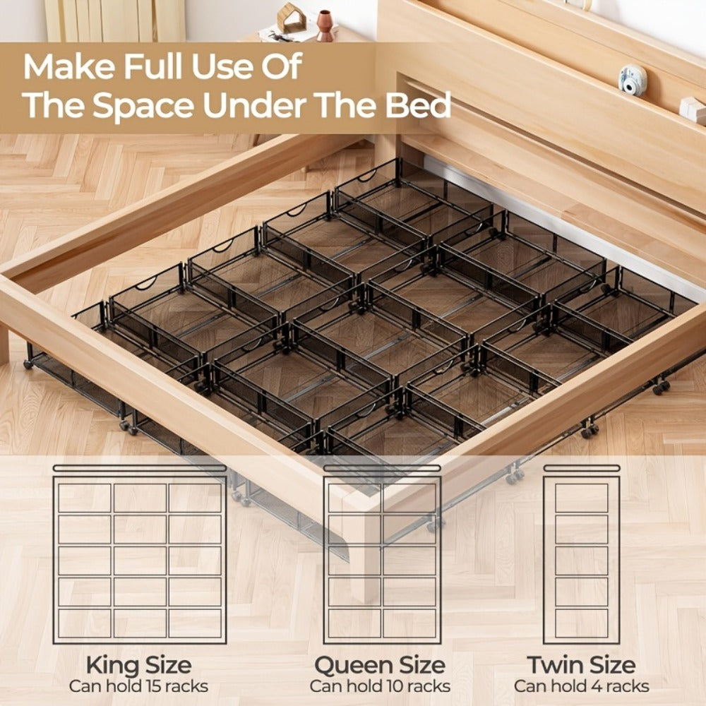Under Bed Storage Containers with Wheels & Handles – Shoes, Clothes, Blankets Organizer - product image 8