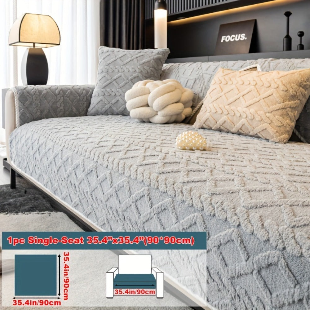 Plush Sofa Cover Couch Cover | Anti-Slip Pet Dog Friendly Velvet Sofa Mat, Single Two Three Four Seat, Backrest Armrest Pillow Cover, Living Room Bedroom Decor - product image 13