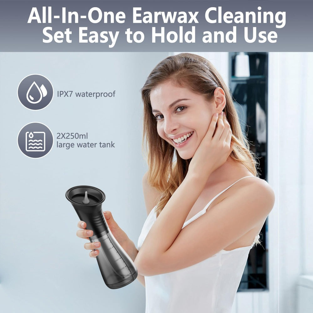 Electric Ear Wax Removal Kit with One-Piece Waste Tank – Water Temperature Sensor, 2000mAh Battery, LED Power Display, Professional Safe Ear Irrigation Cleaner - product image 3