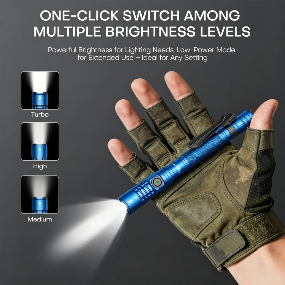 Tactical Penlight 1200 Lumen EDC Flashlight | High-Brightness Torch with Tail Switch Multi-Mode | Slim Pocket Light for Everyday Carry, Camping, Outdoor Activities & Work Lighting - product image 10