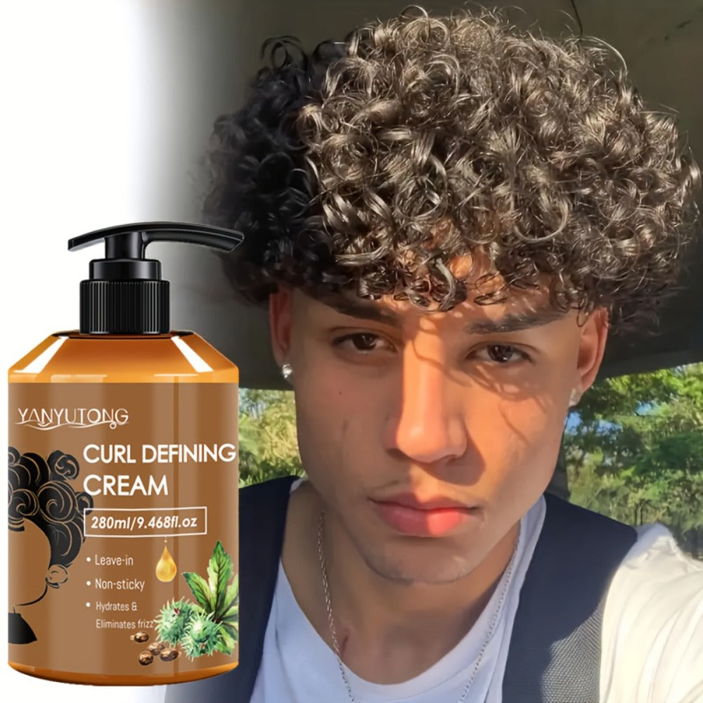 Curl Setting Cream with Castor Oil 280ml - Moisturizing Long-Lasting Curl Definition & Frizz Control, Non-Greasy Lightweight Formula for Wavy, Curly & Straight Hair, Women & Men - product image 3