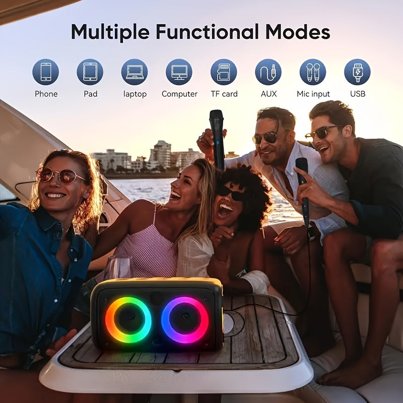 Bluetooth speaker, wireless speaker, karaoke machine with 1 wired microphone or 1 wired microphone+1 wireless microphone, adult portable speaker, PA system - product image 11