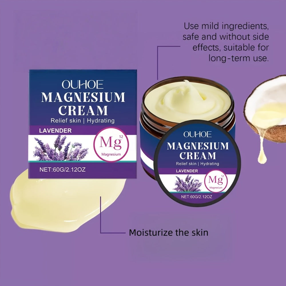 Magnesium Lavender Body Cream BOGO Buy One Get One Free - Plant Squalane Muscle Relief Massage Lotion Long-Lasting Hydration for Athletes Seniors Daily Moisturizer - product image 6