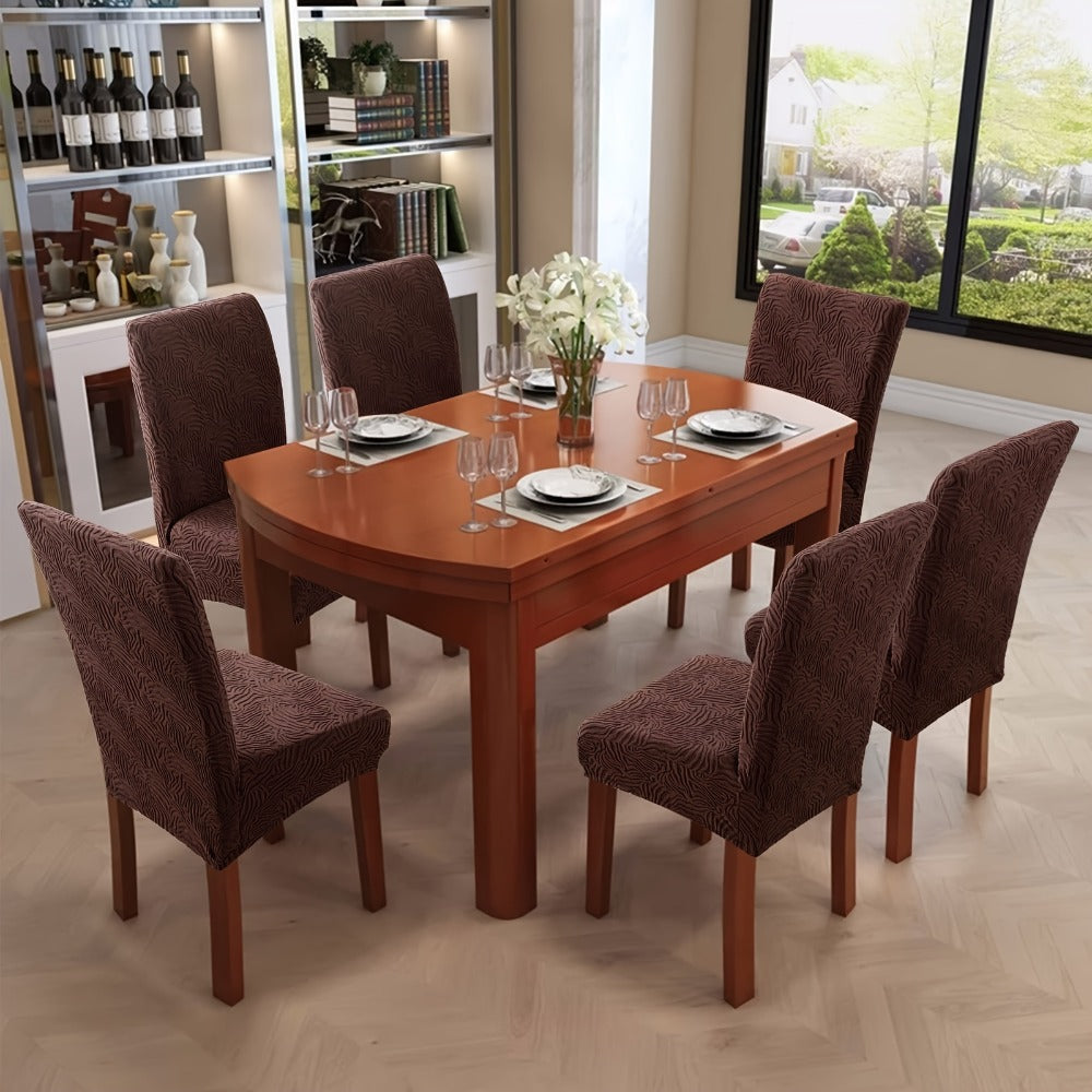 Dining Chair Covers Stretch Jacquard Slipcovers Removable Washable Chair Protector for Kitchen Hotel Restaurant Set of 4 or 6 - product image 2