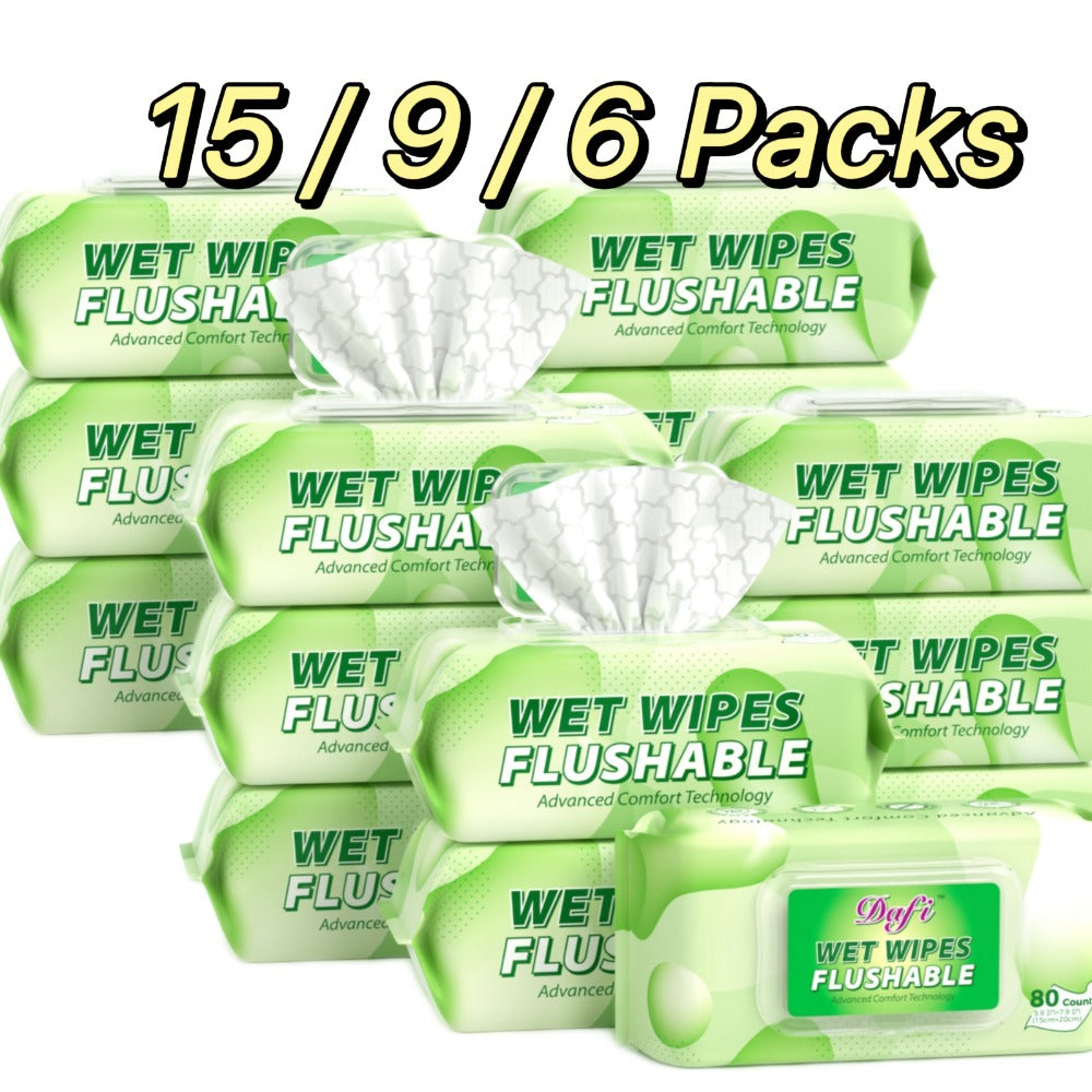 Flushable Wipes for Adults 1200 Count 15 Packs Unscented Toilet Wipes No Alcohol 100% Plant Based Fibers Septic Safe Sewer Safe Wet Wipes Bulk Value Pack for Sensitive Skin Persona - product image