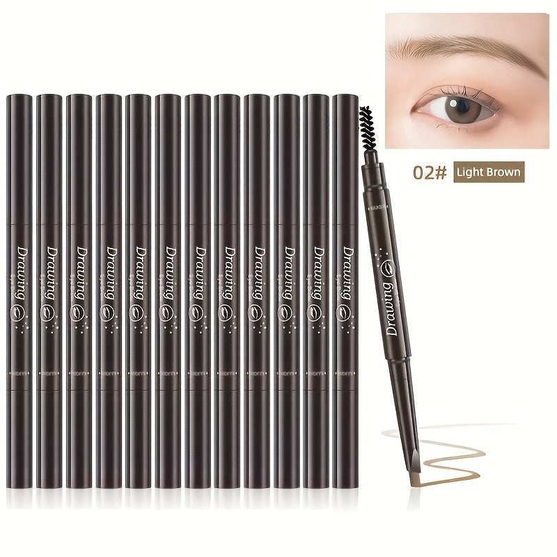 Microblading Brow Pencil 12-Pack Double-Hea1ded Automatic Waterproof Eyebrow Pencil with Spoolie Brush | Hair-Stroke Precision Tip | 4 Shades | Long-Lasting Natural Brow - product image 12