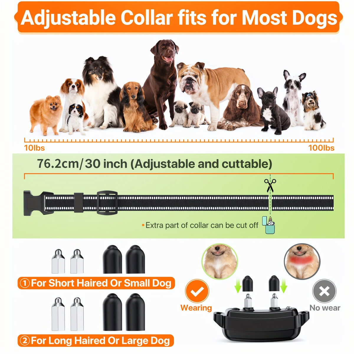 Dog Training Collar with Remote 2300ft | Rechargeable E-Collar with Beep Vibration Shock Modes Security Lock for Large & Medium Dogs - product image