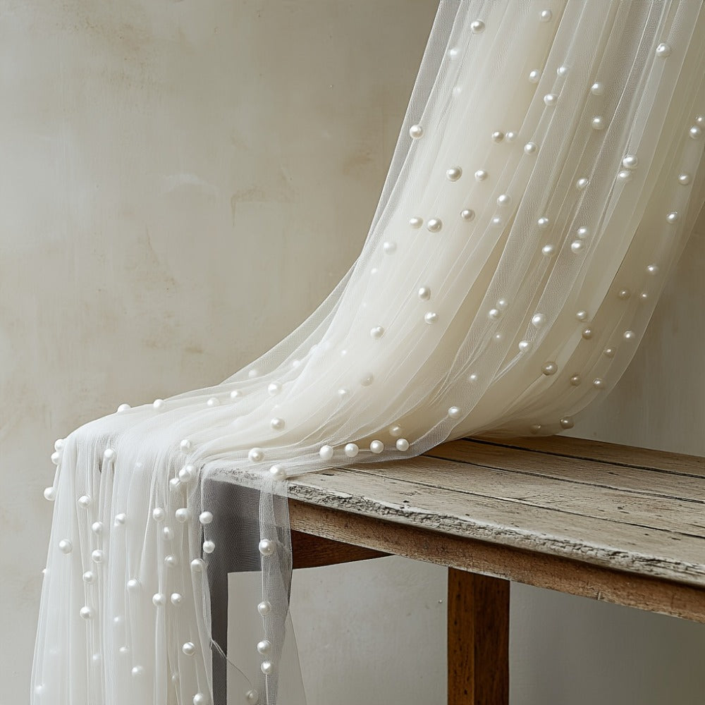 White Pearl Sheer Tulle Fabric Roll 160x300cm – Elegant Organza Mesh for Wedding Backdrop Table Skirt Window Drape Party Decoration Bridal Shower Baby Shower Festive Event Decor - product image 3