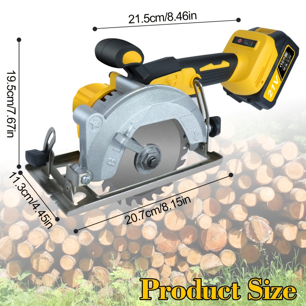 Brushless Circular Saw Kit 5-Inch 6900RPM with 4000mAh Battery Charger 4 Blades 45 Degree Bevel Cordless Wood Cutting Saw for Woodworking Garden DIY Projects - product image 4