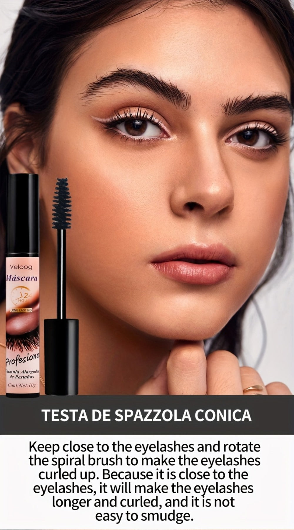 Waterproof Mascara Set 3 Piece — Lengthening Volumizing Curling Lash Mascara with Sea Urchin Spiral Conical Brush Heads, Long-Lasting Smudge-Proof Sweatproof Eye Makeup for Women - product image 14