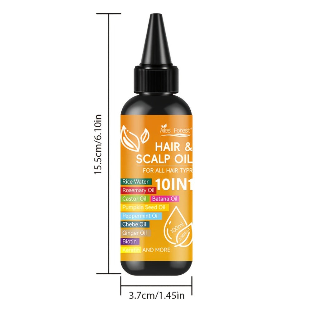 Rosemary Hair Growth Oil 10-in-1 with Batana, Rice Water, Biotin & Keratin — Moisturizing Anti-Frizz Smoothing Hair Treatment Oil for All Hair Types, 100ml / 3.38oz - product image 4