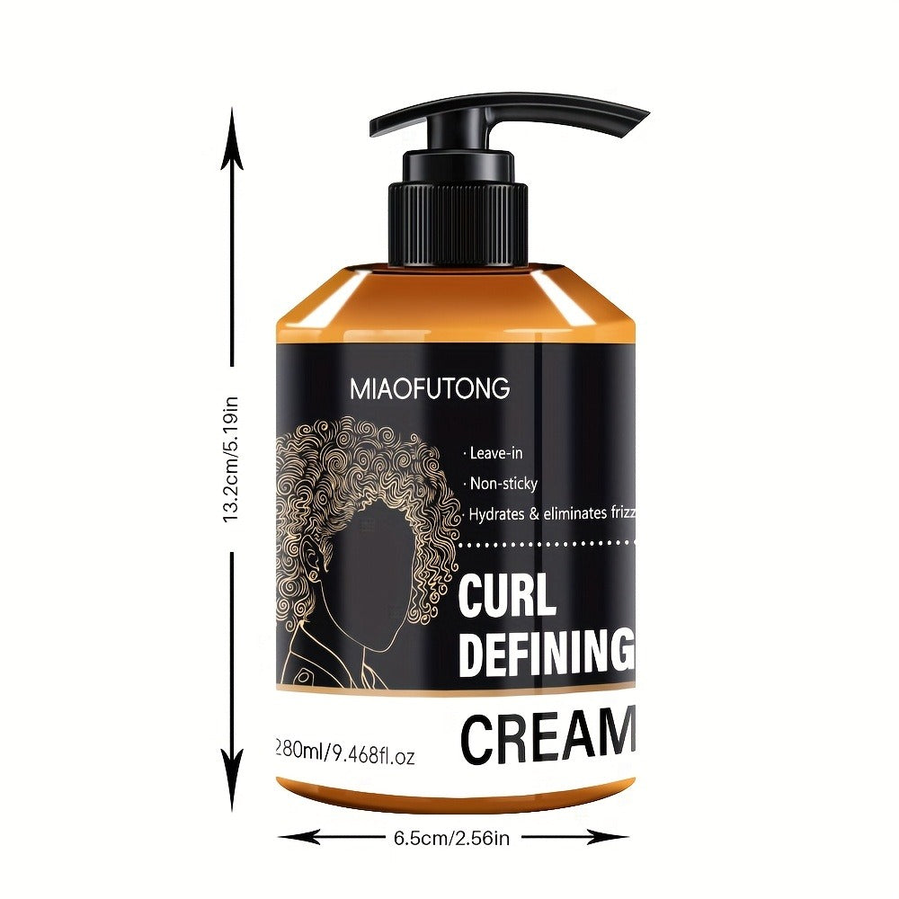 Men's Curl Defining Cream Leave-In Styler with Moroccan Argan Oil Coconut Oil & Shea Butter — Frizz-Free Bouncy Waves Long-Lasting Hold for Curly Wavy Coily Hair 280ml - product image 4