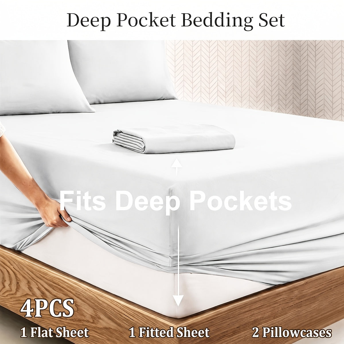 Deep Pocket Bed Sheet Set, Soft Brushed Fabric, Breathable All Season, Easy Care Kids Bedding, Great Christmas & Halloween Gift for Kids, Bedroom Dorm Use - product image 3