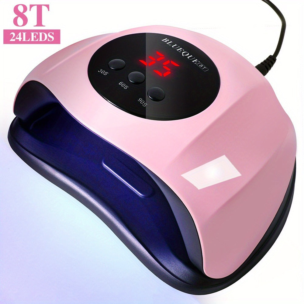LED Nail Lamp Professional LCD Display Auto Sensor 4 Timer Settings USB Powered Instant Gel Polish Curer No Adapter Needed for Home Salon Manicure Pedicure DIY Nail Art Pink White - product image 10