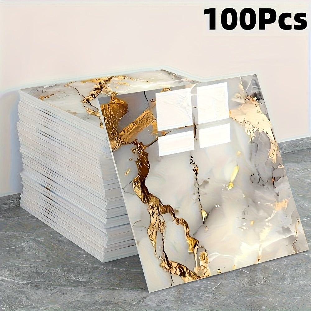 Peel and Stick Wall Tile Stickers Marble Pattern Self-Adhesive Waterproof Glossy Wallpaper 50/100Pcs for Kitchen Bathroom Living Room Home Decor - product image 13