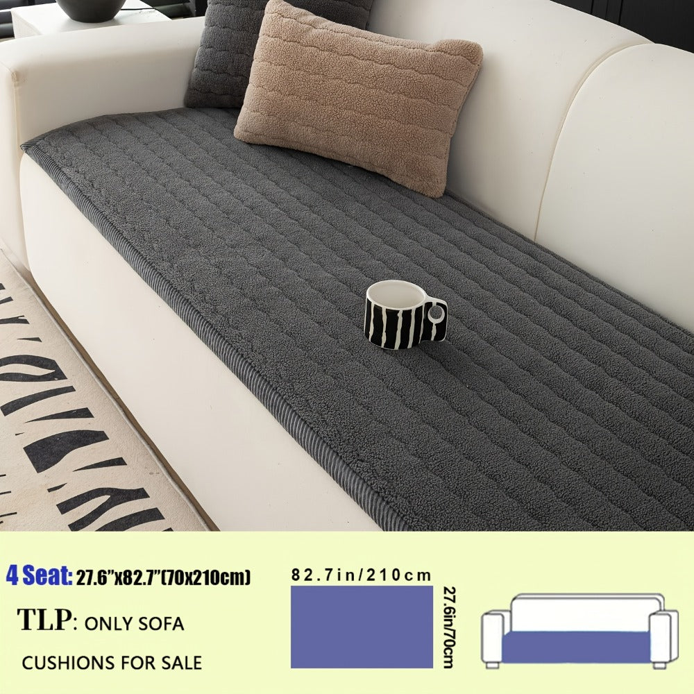 Plush Sofa Cover Bohemian Style Thickened Short Plush Non-Slip Machine Washable Pet Friendly Sofa Slipcover for Living Room Bedroom Office - Armrest Pad to 4 Seater - product image 19