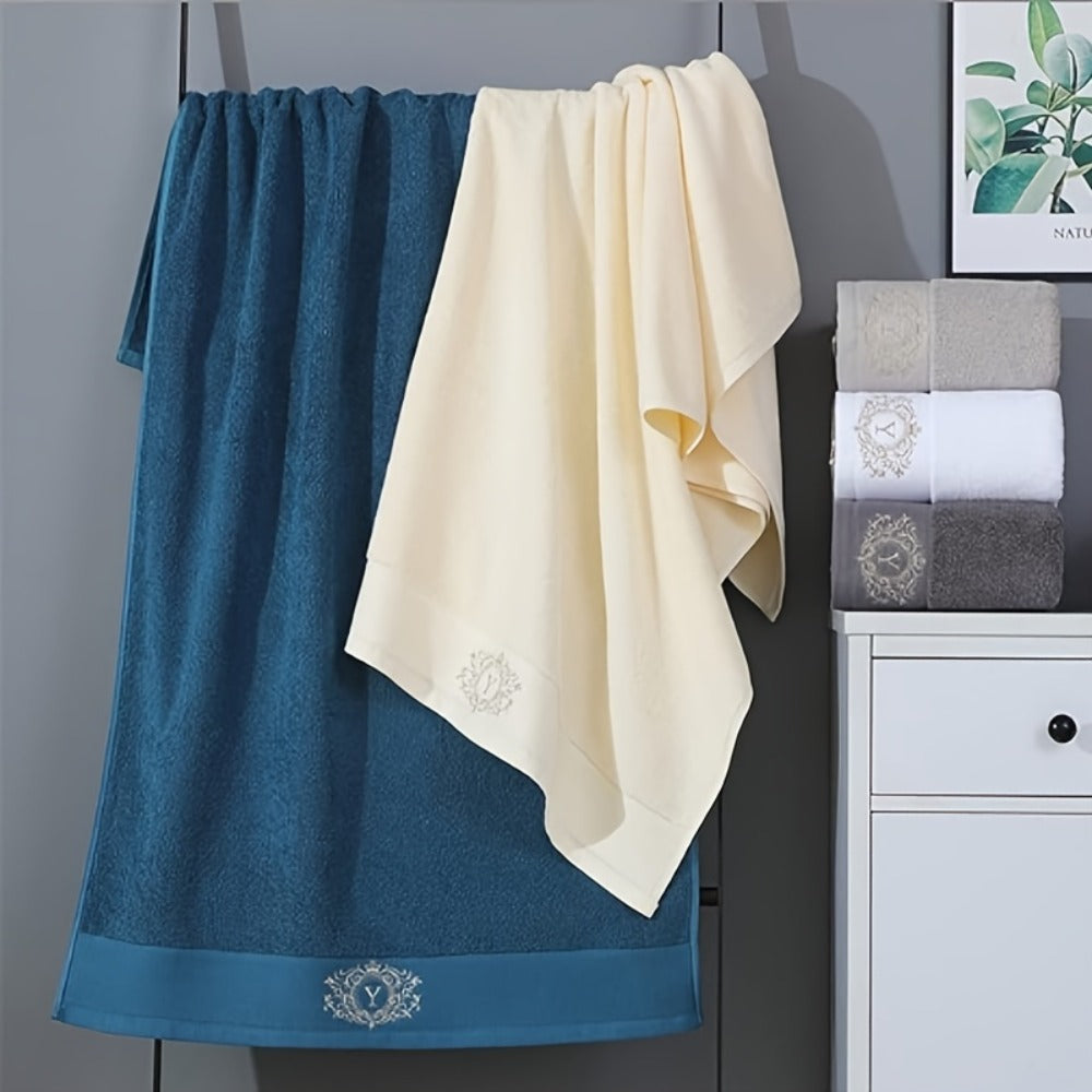 Embroidered Cotton Towel Set 3-Piece – 400g/㎡ Soft Absorbent Lint-Free Bath Towel Hand Towel Set for Home Spa Salon - product image 8