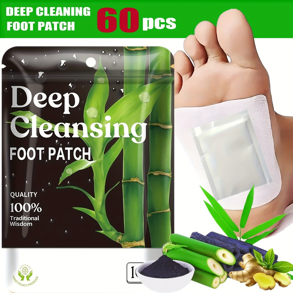 Foot Detox Patches Bamboo Vinegar & Ginger 60 & 160 Pcs - Deep Cleansing Natural Plant Ingredients Alcohol-Free Overnight Moisturizing Foot Pads for Tired Aching Feet - Green Golde - product image 3