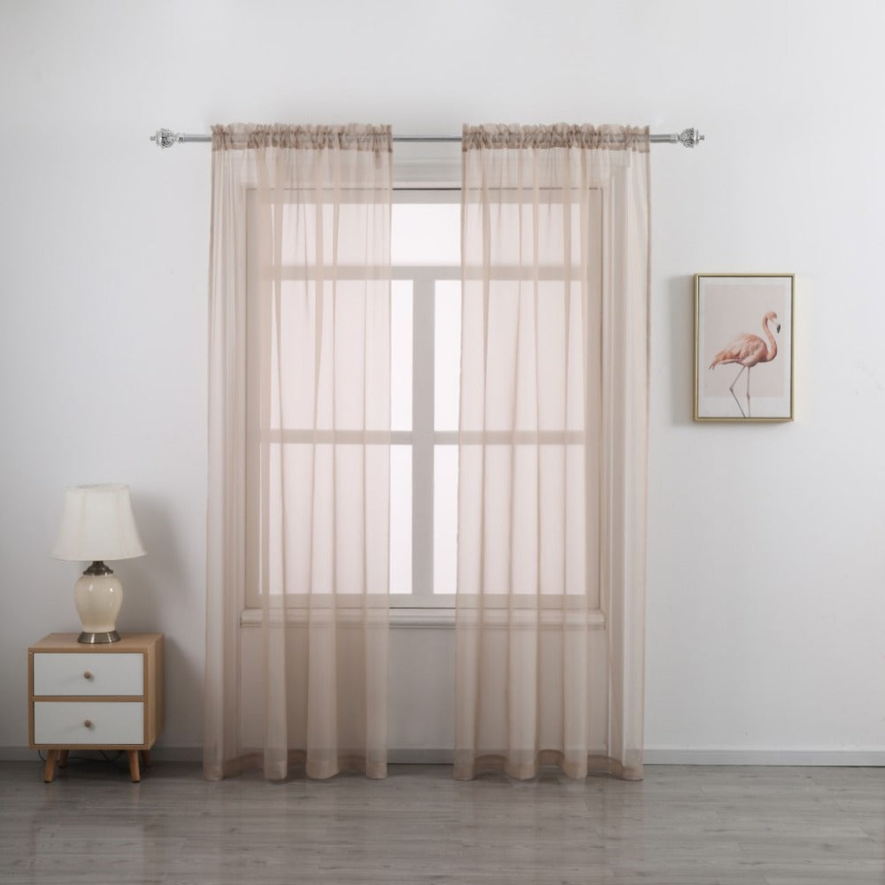 Sheer Curtains 2 Panels Rod Pocket – Light Filtering Privacy Window Drapes for Living Room Bedroom Modern Home Decor - product image 50