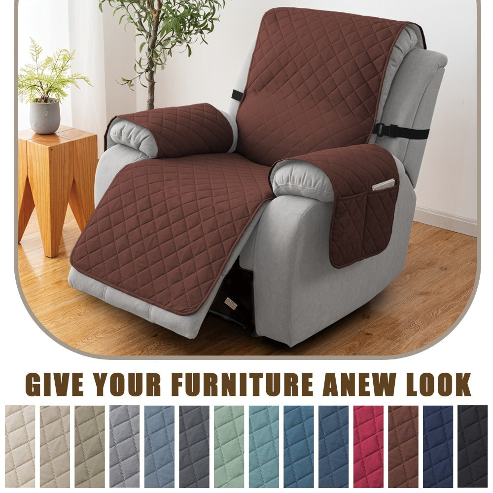 Chenille Knit Recliner Chair Cover Non-Slip Elastic Straps Drawstring Closure Pet Furniture Protector for Large Recliner 8 Colors - product image 6