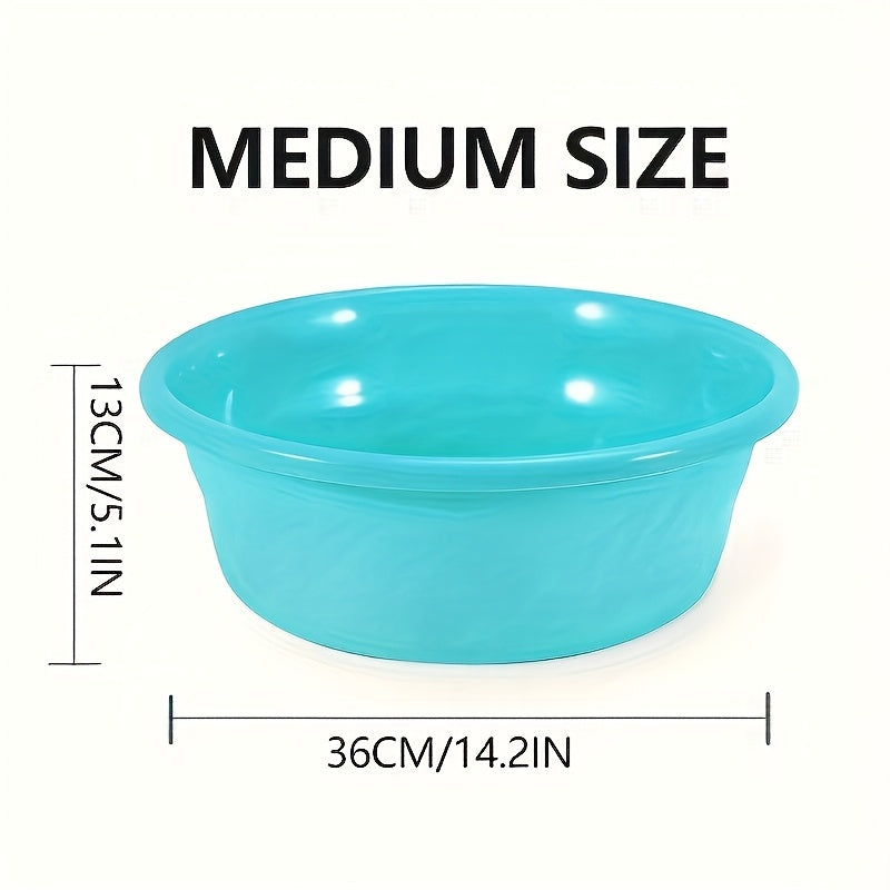 Plastic Wash Basin 12 Quart Stackable Round Tub | Portable Household Washing Bowl for Kitchen, Camping, Face Washing, Fruit & Vegetable Cleaning, Dish Washing & Bottle Rinsing, 4 Colors, Small to Oversized