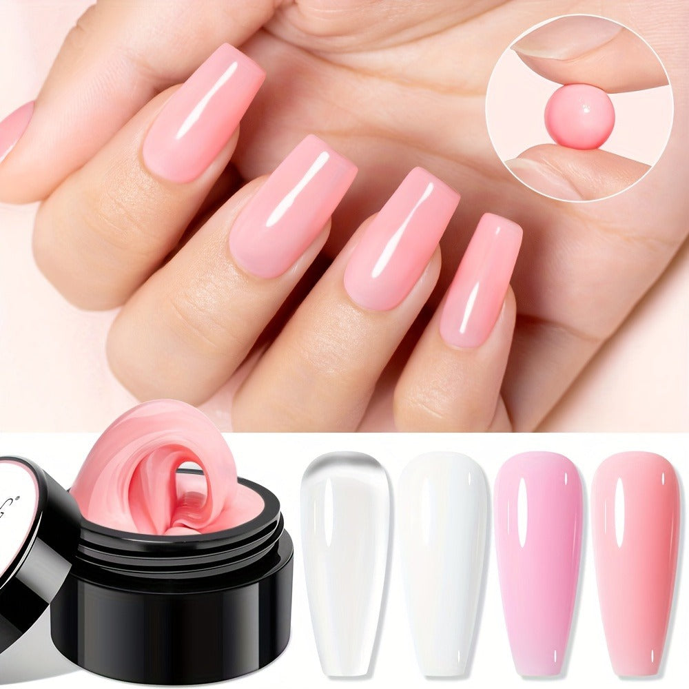 Builder Gel Nail Extension Starter Kit 5pcs Clear Nude Solid — Hard Gel Sculpting Set with Flower Molds & Sculpting Brush for 3D Floral Nail Art, Rhinestone Acrylic Extensions for  - product image 2
