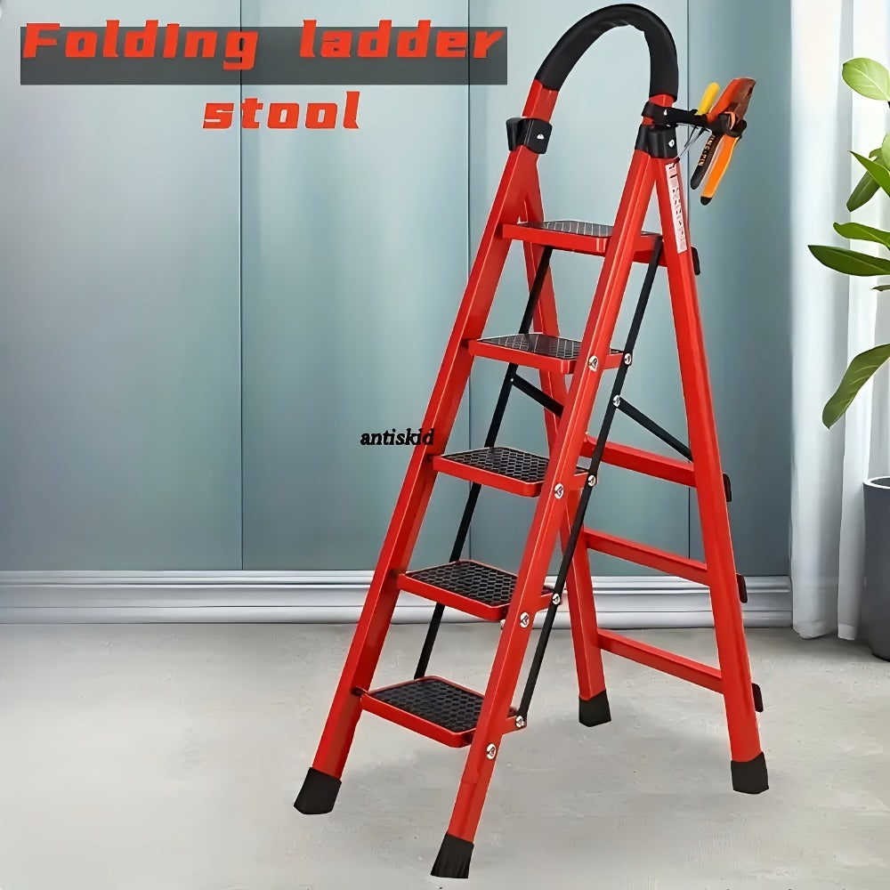 Folding Step Stool 5 Step 500 LBS Anti-Slip – No Assembly, One-Hand Fold, Soft Grip Handle, Wide Pedals, Auto Safety Lock, Portable Lightweight Ladder for Home, Kitchen, Bedroom &  - product image 10