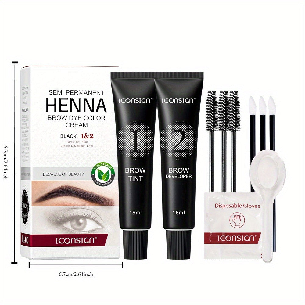 3D Brow Perm & Color Kit 2-in-1 — Sweatproof Long-Lasting Natural Fluffy Eyebrow Makeup with Applicator Brush & Disposable Clips, Beginner Friendly, Black & Brown, All Skin Types - product image 6
