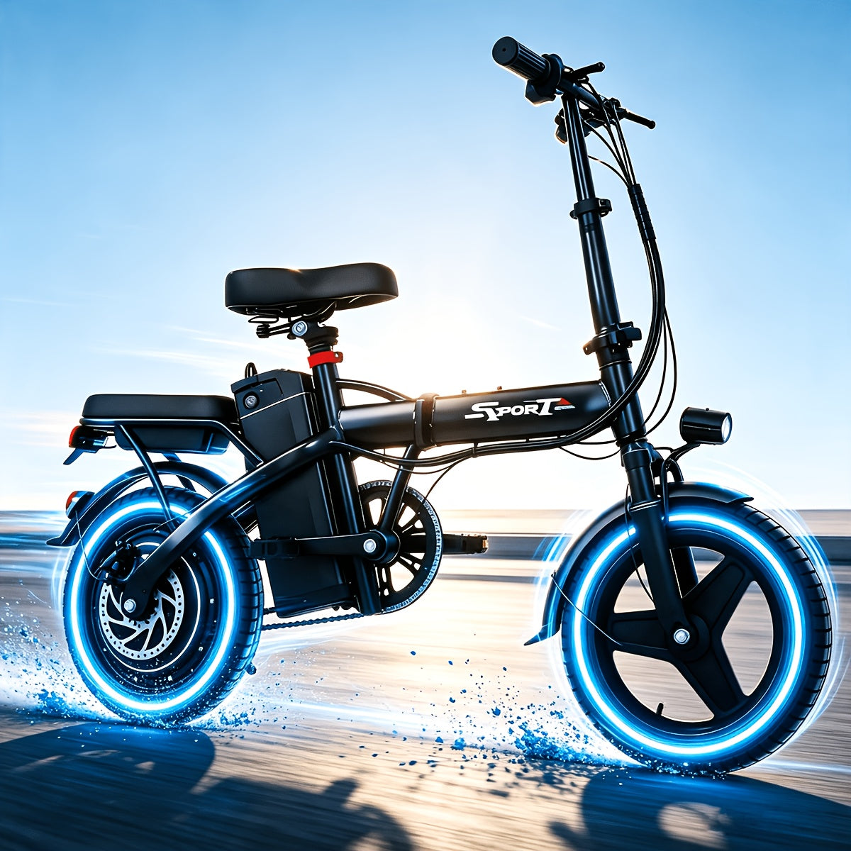 14-Inch Lightweight Folding Electric Bike, 500W Motor, 19.9 MPH Max Speed, 48V 6Ah Removable Battery, Portable Compact E-Bike for Adults, Urban Commuting