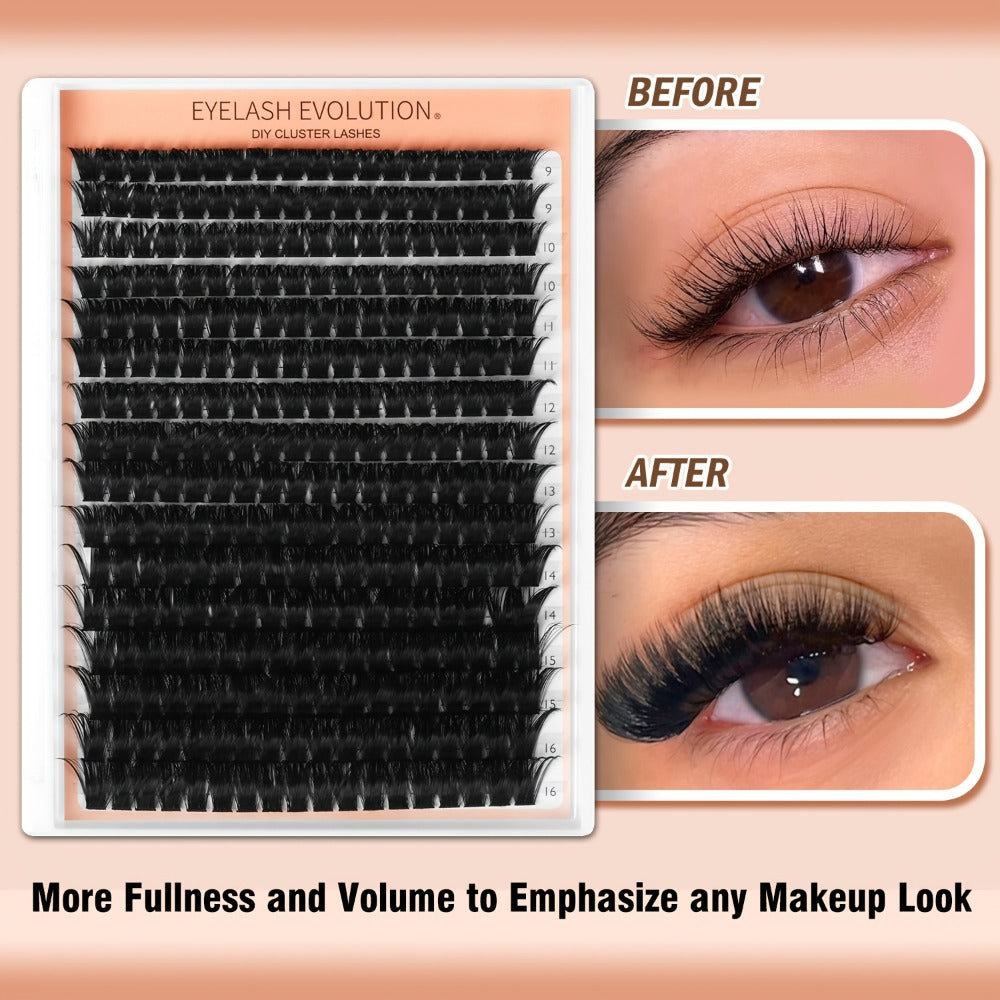 100D Volume Cluster Lashes DIY Individual Lash Extension Kit – Soft Reusable Single Clusters for Full Thick Dramatic Lash Look, Beginner & Pro Friendly Home Salon Use - product image 2