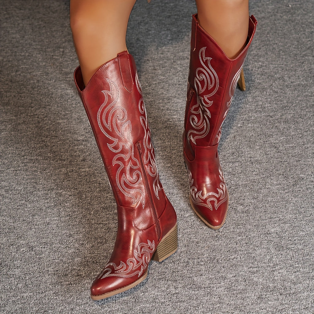 Women's Retro Embroidered Horse Riding Western Women's Boots Vacation Style Music Festival Travel Leisure Style Women's Shoes, Women Shoes - product image 12