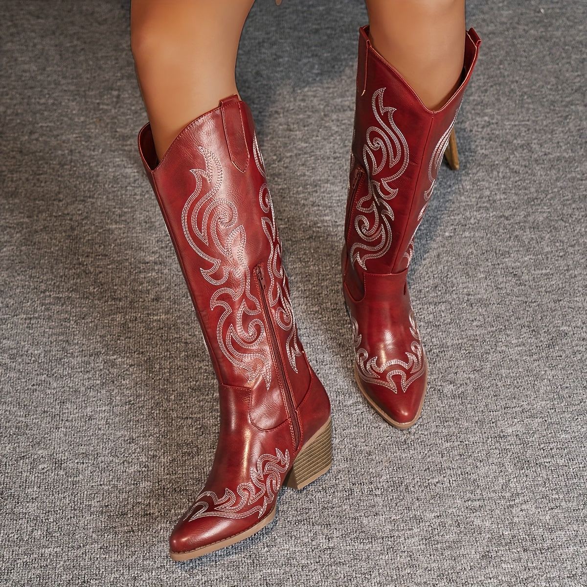 Women's Retro Embroidered Horse Riding Western Women's Boots Vacation Style Music Festival Travel Leisure Style Women's Shoes, Women Shoes - product image 12