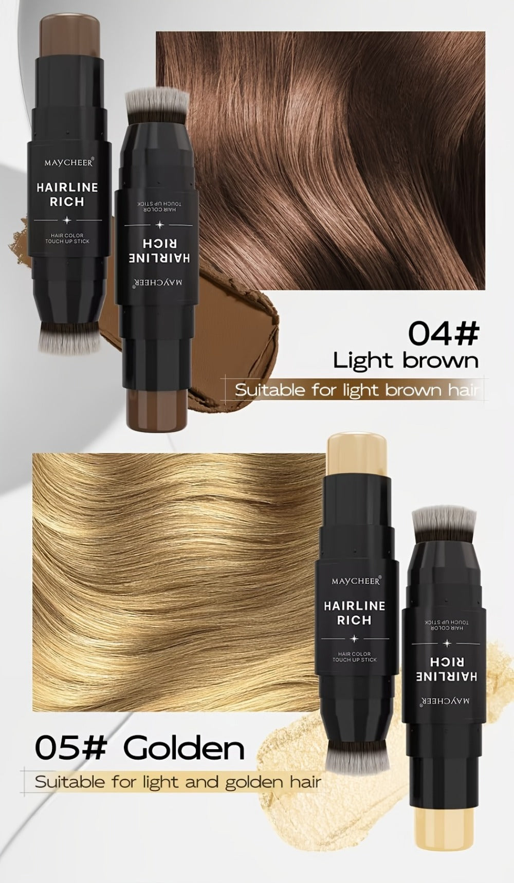 Root Touch-Up Hair Color Pen with Brush Applicator | Waterproof Instant Gray & White Hair Coverage | Plant Squalane Nourishing Formula | Seamless Blend No Smudge | 3 Shades for Men - product image 23