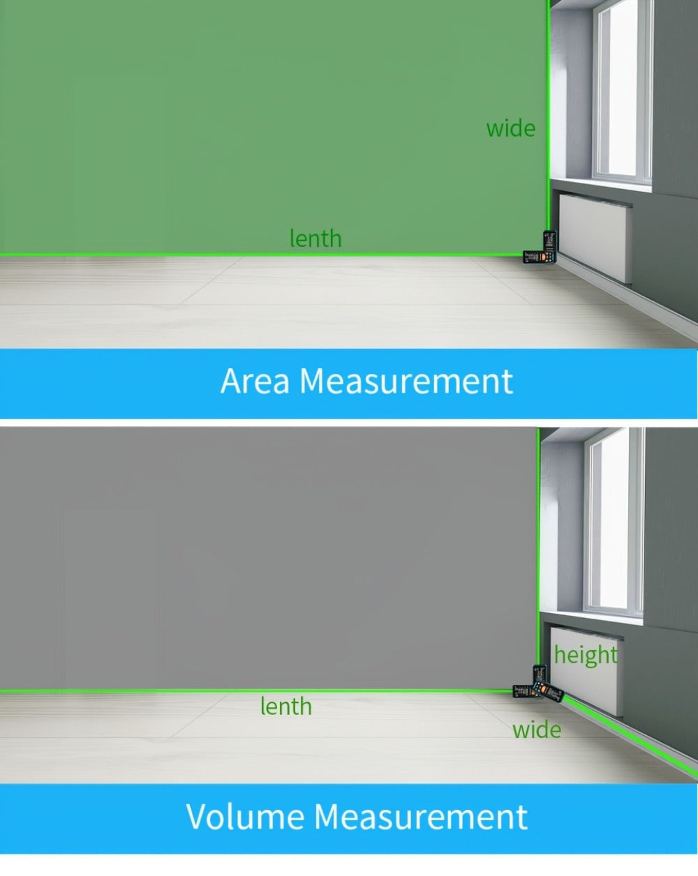Laser Distance Meter Green Beam Digital Rangefinder 50M 70M 100M 120M Laser Tape Measure with LCD Display for Construction Surveying Indoor Outdoor Measuring - product image 30