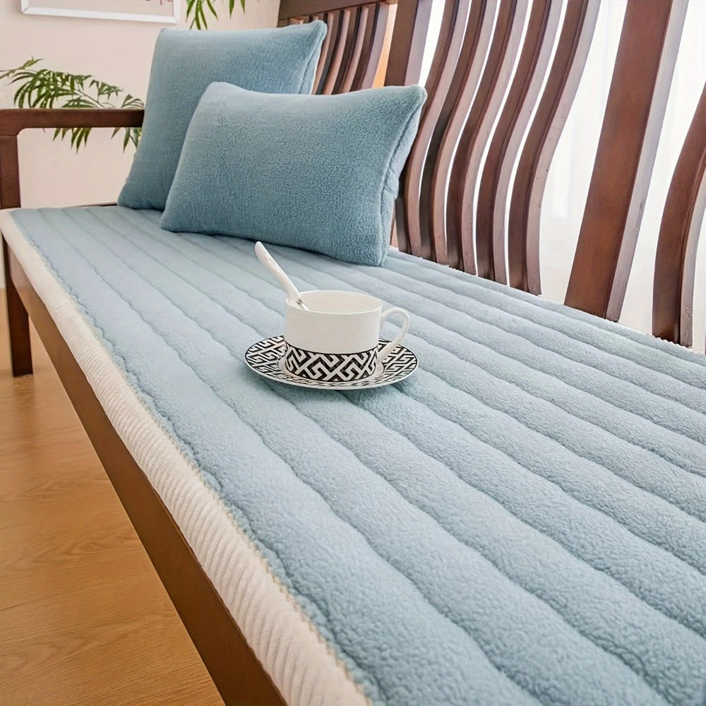 Plush Sofa Cover Bohemian Style Thickened Short Plush Non-Slip Machine Washable Pet Friendly Sofa Slipcover for Living Room Bedroom Office - Armrest Pad to 4 Seater - product image 39