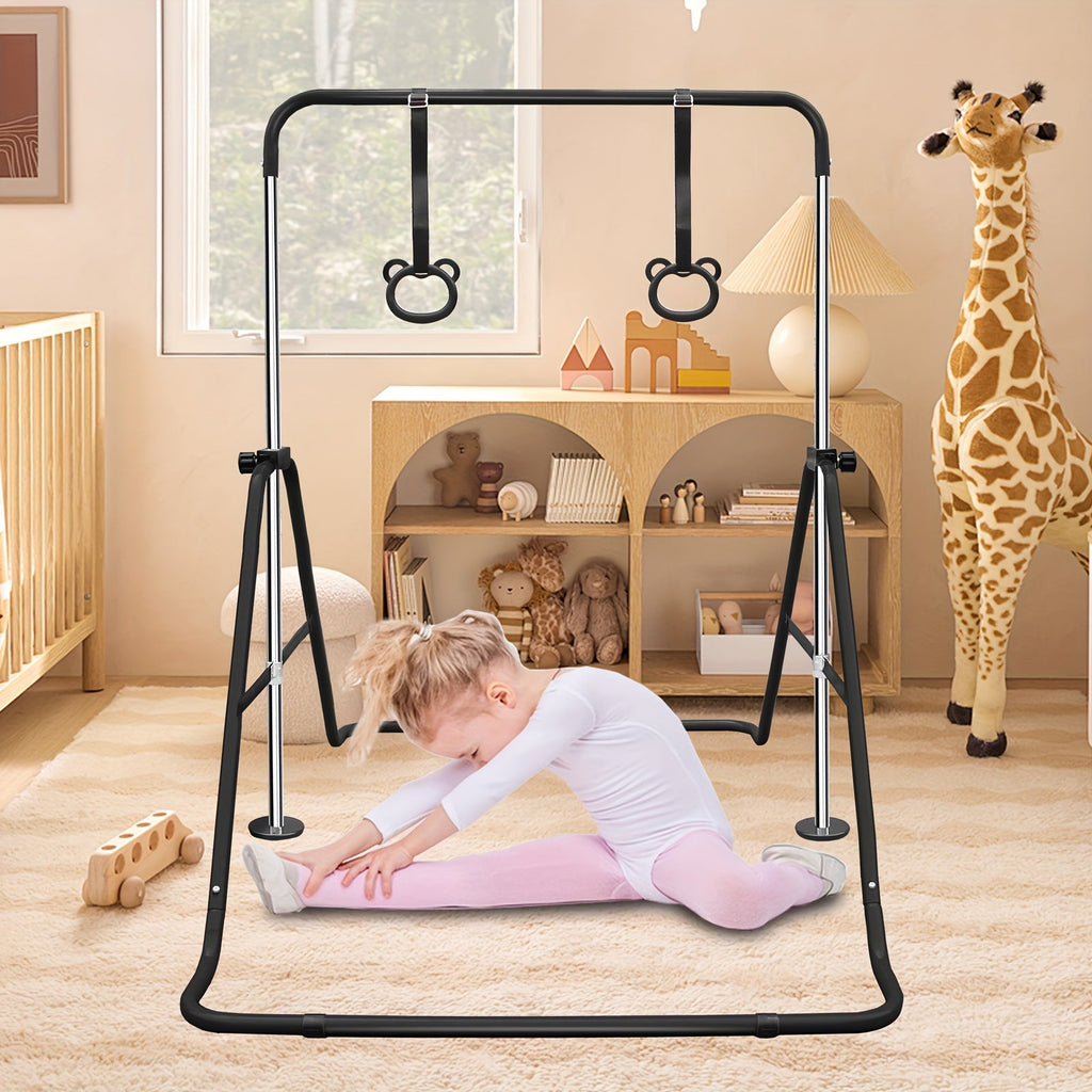 Height Adjustable Horizontal Bar for Indoor Outdoor Home Use, Strength Training & Fitness Exercise Equipment, Green & Yellow – Adjustable Gymnastics Pull-Up - product image 3