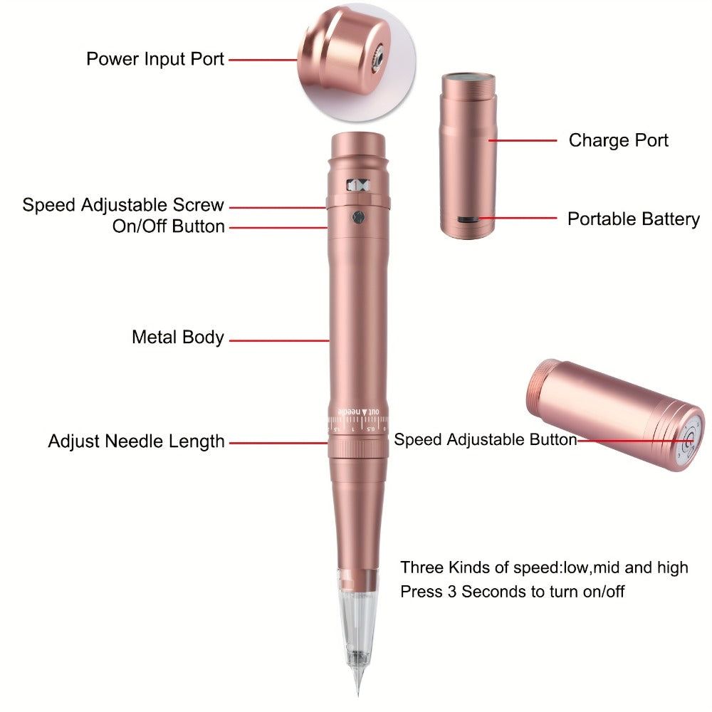 Permanent Eyebrow Tattoo Kit PMU Pen - Includes Tattoo Pen, Ink, Eyebrow & Lip Tattoo Needles, Practice Accessories, Complete Microblading Starter Set for Beginners & Enthusiasts,  - product image 7