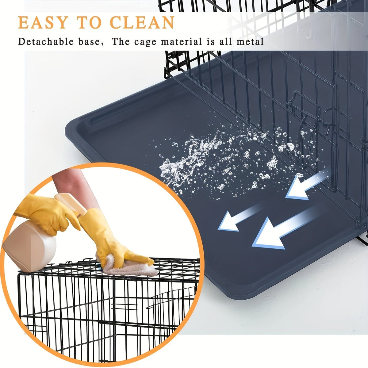 Dog Crate Foldable Metal Wire Dog Cage with Divider Panel & Leak-Proof Tray | Indoor Outdoor Dog Kennel for Small Medium Dogs, Rabbits & Small Animals - product image 5