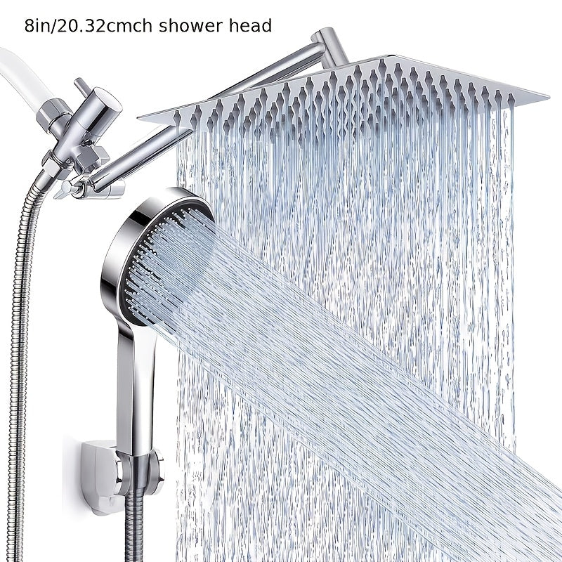 Shower Head, High Pressure Rainfall/Handheld Shower Combo With Extension Arm, 9 Settings, Anti-Leak Shower Head With Holder, Height/Angle Adjustable, Chrome - product image 3