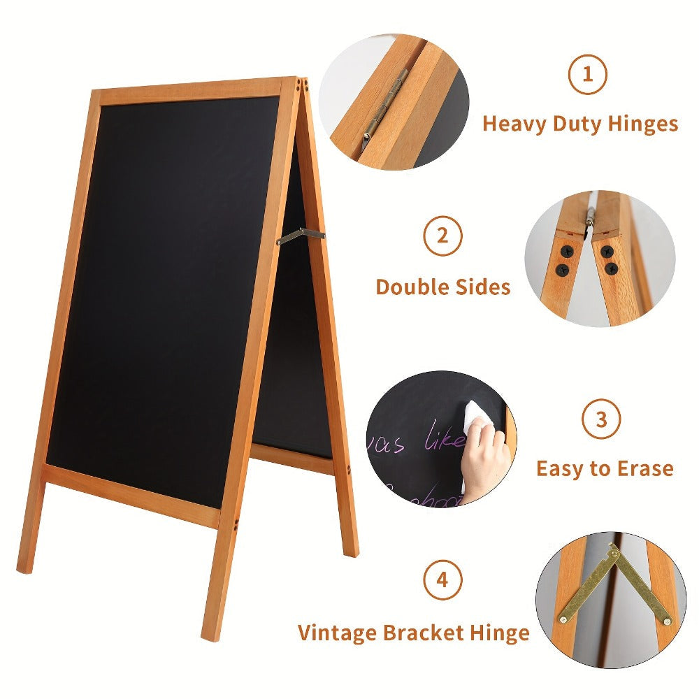 A-Frame Chalkboard Sign Double Sided Magnetic Wooden Standing Blackboard Menu Display Board for Restaurant Coffee Shop Bar Sidewalk Sandwich Board 39x20 Inch - product image 15