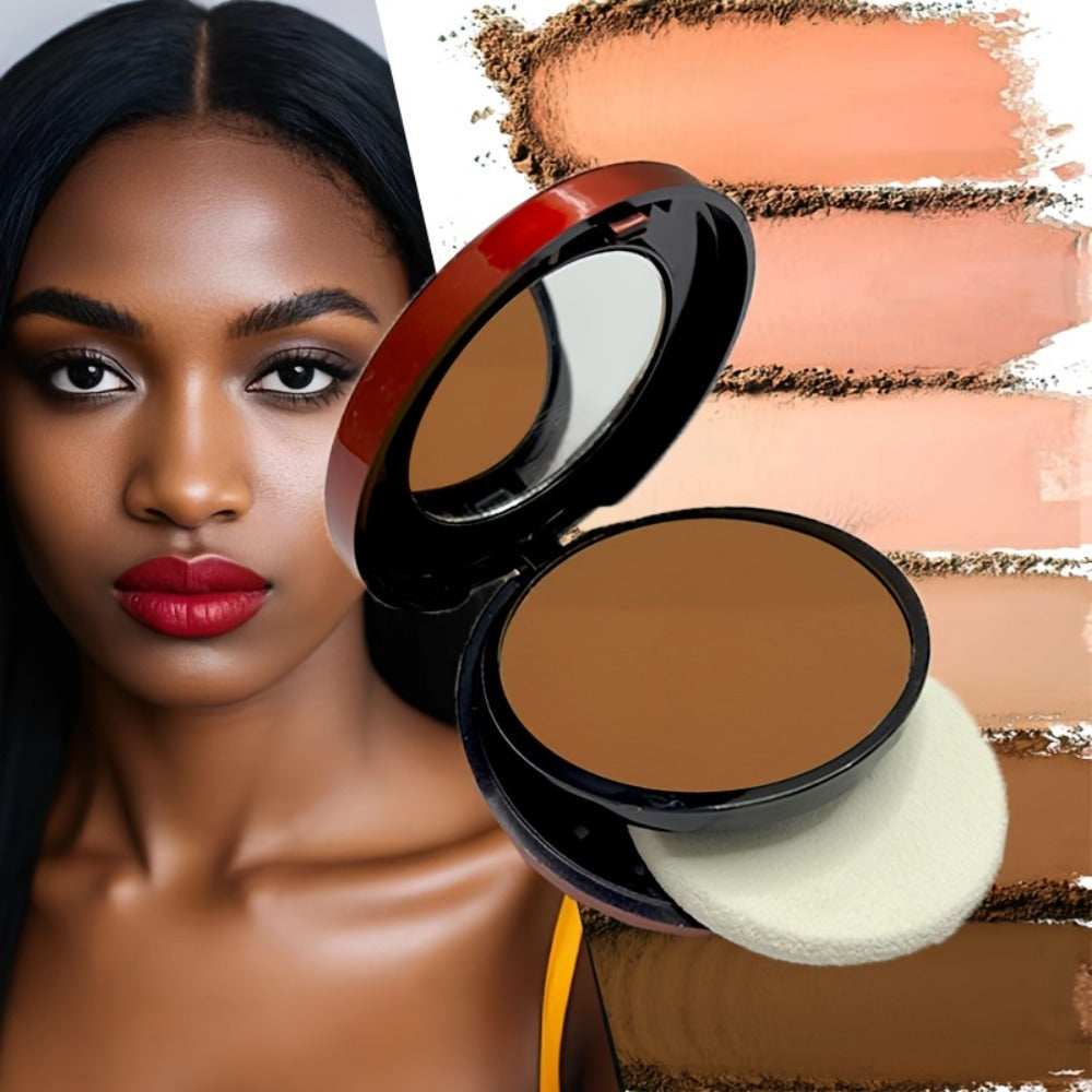 Pressed Powder Foundation Contour Matte Ful1l Coverage Oil Control Waterproof | 6 Shades Light to Dark | Blending Puff Included | 1-Pack & 2-Pack Duo Set Available - product image 25