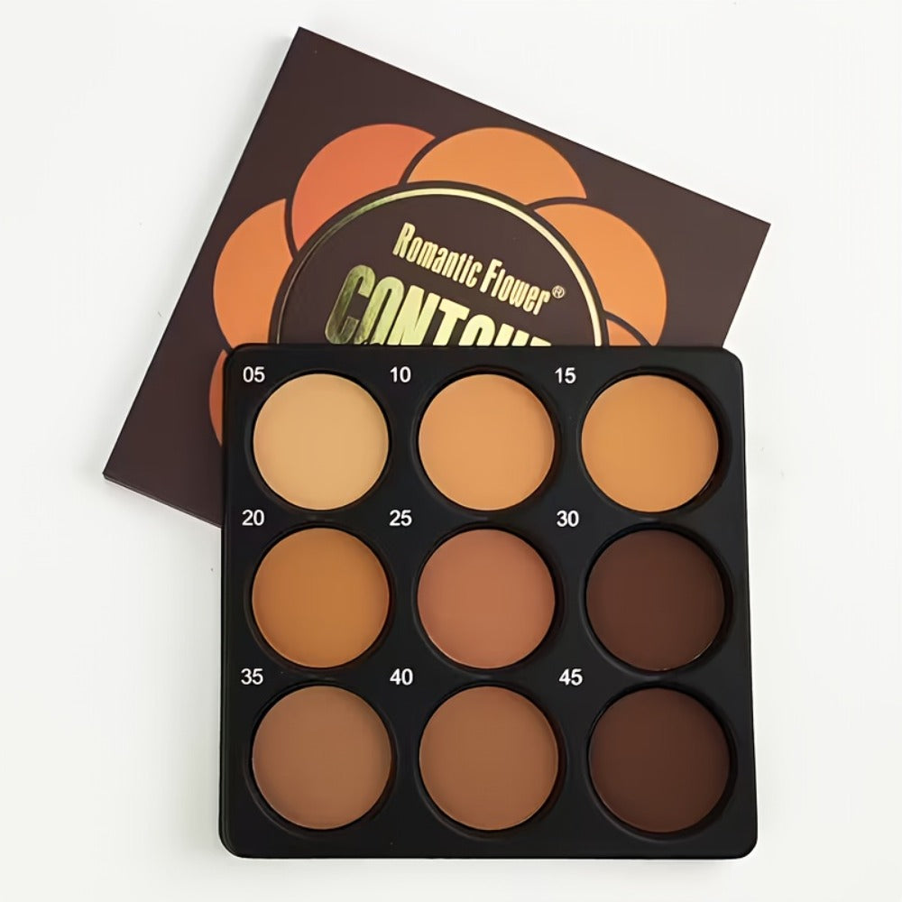 Matte Contour Palette 9 Colors Face Contouring Bronzer Kit Deep Brown Tones Buildable Blendable Multi-Use Professional Sculpting Makeup for All Skin Tones Women - product image 7