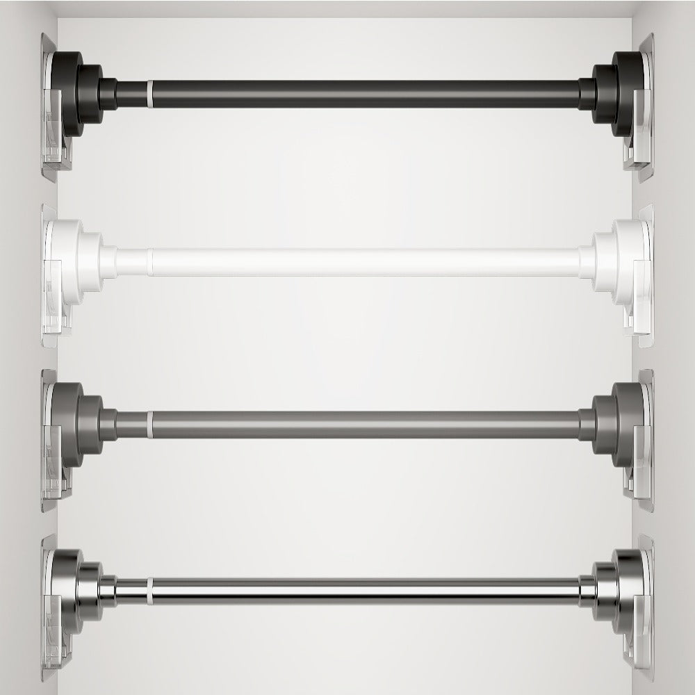 Tension Rod Stainless Steel No Drill - Adjustable Curtain Rod for Wardrobe Bathroom Bedroom, Clothes Drying Rod, Multiple Sizes & Colors - product image 2