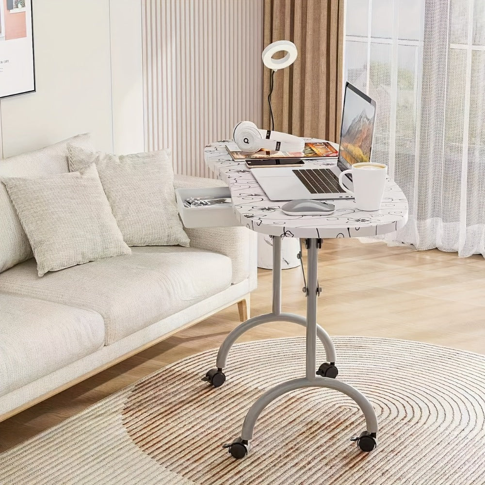 Foldable Nail Table with LED Lamp Drawer Lockable Wheels Wrist Cushion & Carrying Bag – Portable Manicure Station for Nail Salon Technician Home Studio White - product image 21