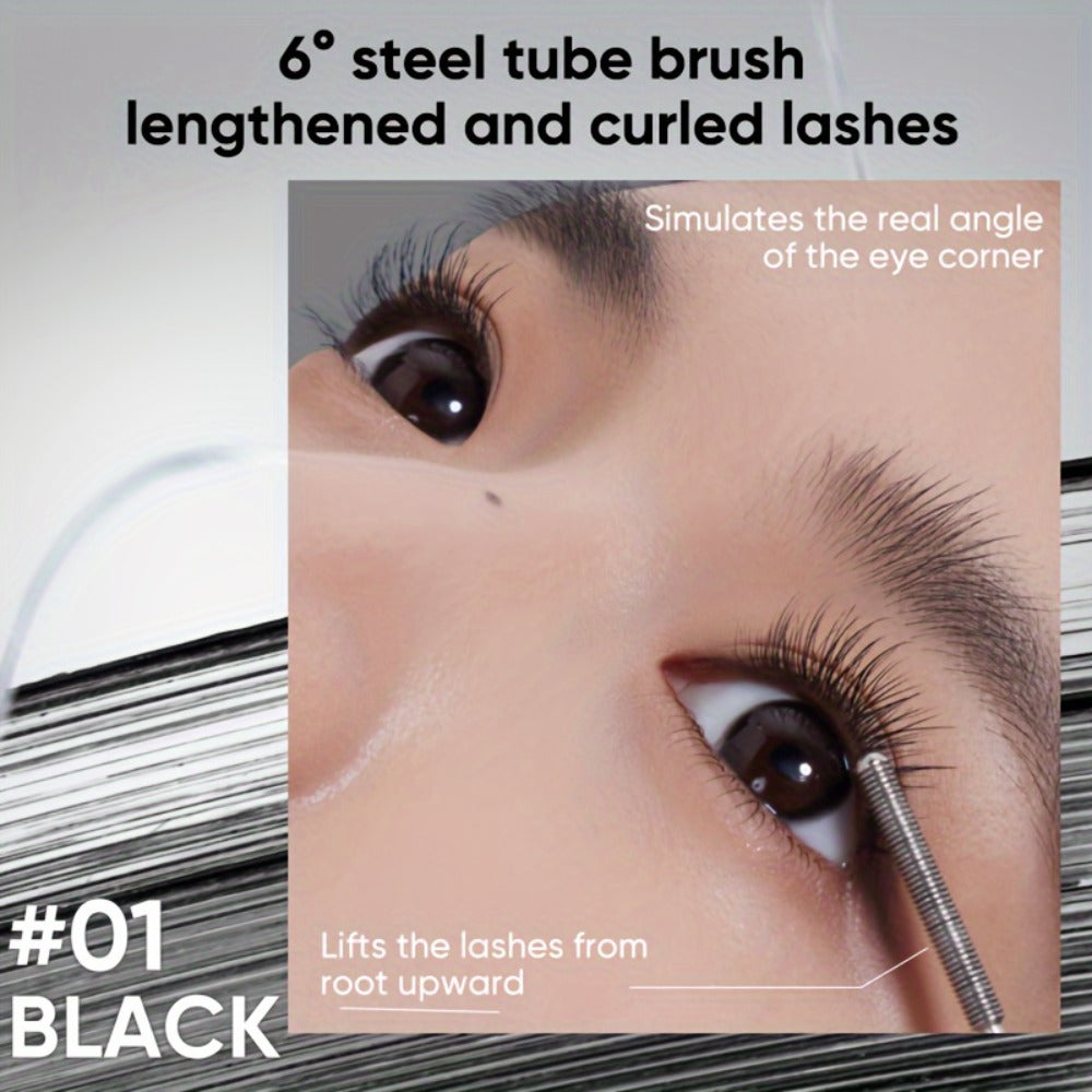 3D Curling Mascara Waterproof Volumizing Lengthening Smudge-Proof Nourishing Eyelash Wand Long-Lasting Black Brown Korean Makeup Style for All Eye Types Women - product image 8