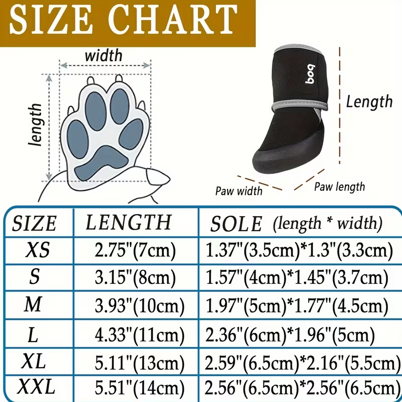 Dog Boots Waterproof Non-Slip Reflective Shoes for Medium & Large Dogs | Soft Wear-Resistant Paw Protector with Safety Reflective Tape, All-Season Dog Footwear - product image 3
