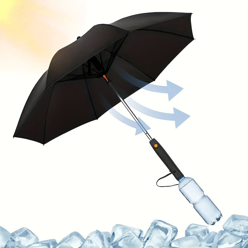 UV Protection Sun & Rain Umbrella with Black Vinyl Coating | 8-Rib Aluminum Frame Windproof Parasol for Outdoor Sun Protection, Sunny & Rainy Days, Includes Matching Water Bottle | Multiple Colors Available
