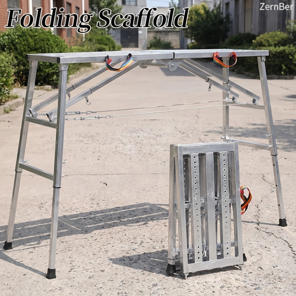 Folding Scaffold Step Stool Adjustable Height 39-79" Portable Steel Work Platform 1300 lb Capacity for Home Renovation Painting Car Washing RV Cleaning - product image 11