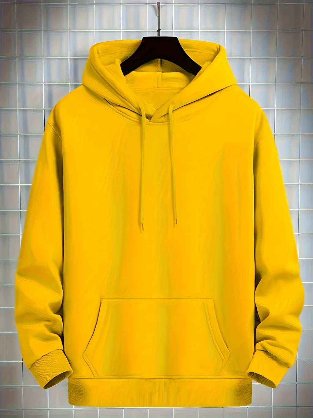 4 Simple Solid Color Hoodies with Kangaroo Pockets, Casual Hoodie for Men - product image 5